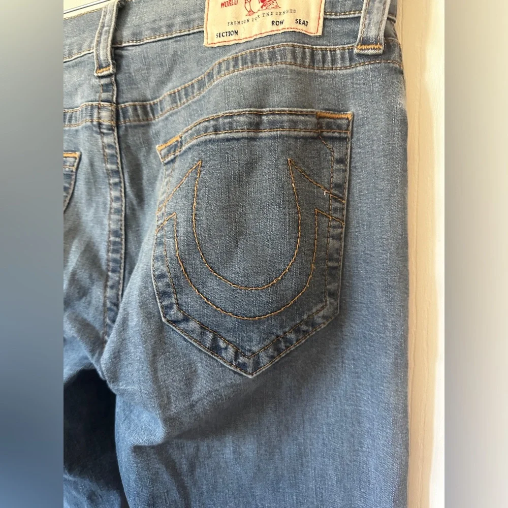 True Religion Ricky Mens Jeans 34x32 Blue Relaxed Straight Cut Pants